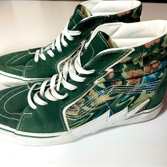 Vans Other - Vans Sk8-Hi Bolt Liquify Avocado Green White Canvas Suede Size 11.5 Shoes